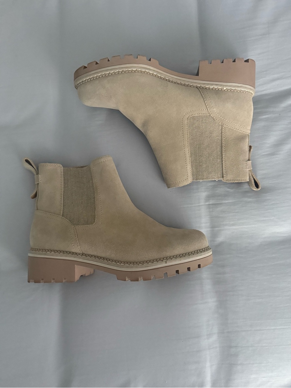 Crown Vintage CV-KARINA Leather Ankle Boots Beige US 9W / EU 40 Like New